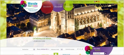 page d'accueil du site Internet de l'office du tourisme